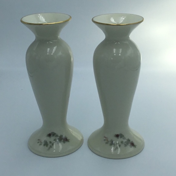 Lenox  Special Taper Candleholders with Brown Floral Design - Picture 6 of 9